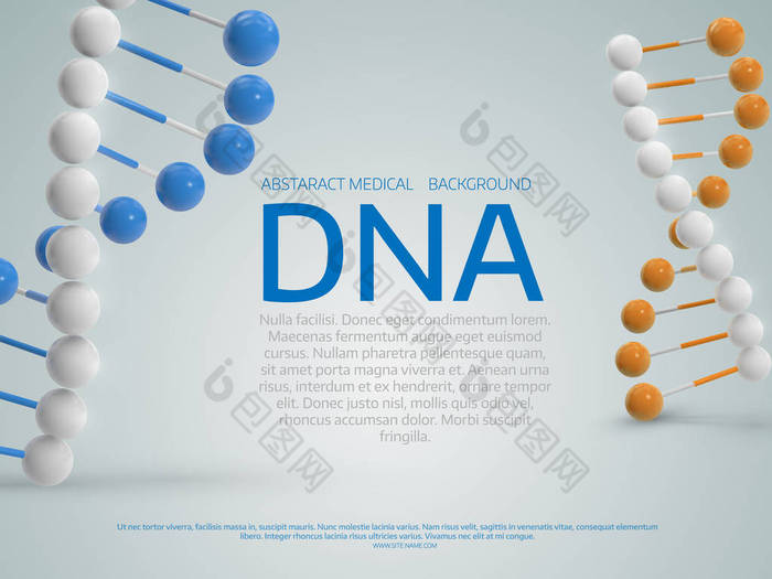 抽象的彩色医学背景与 3d Dna 分子。大埔