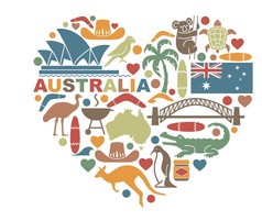 符号的澳大利亚在心的形状