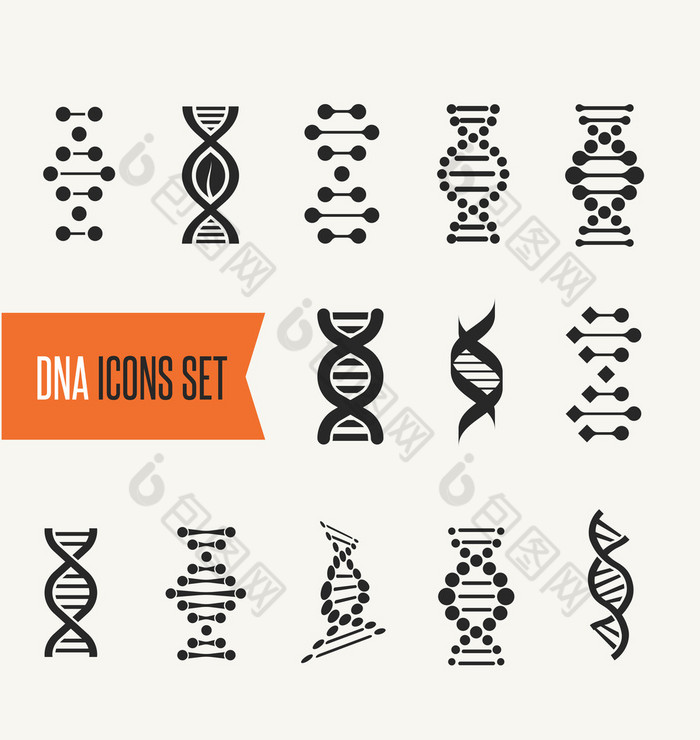 Dna、 遗传因素和图标集合