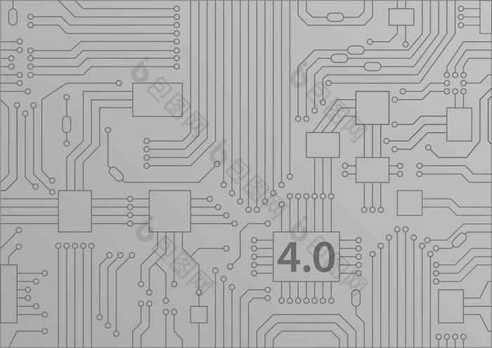 产业4.0 概念作为载体背景与电路板或 Cpu 例证