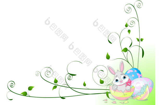 背景与复活节兔子