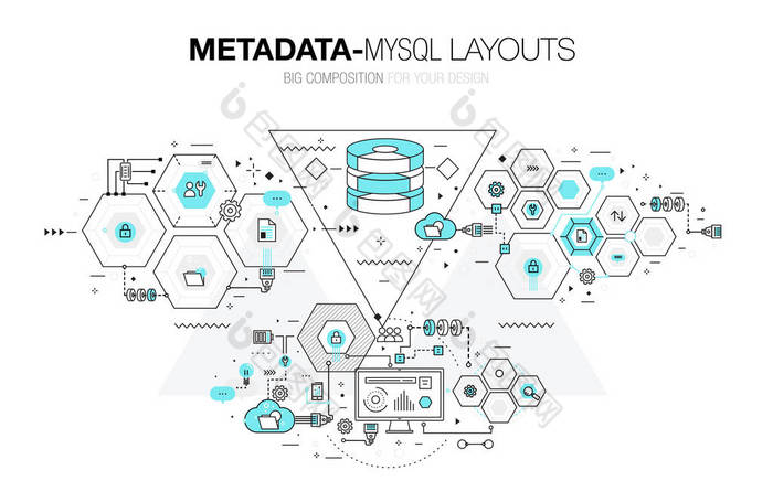 元数据时尚现代 mysql 布局细线组成