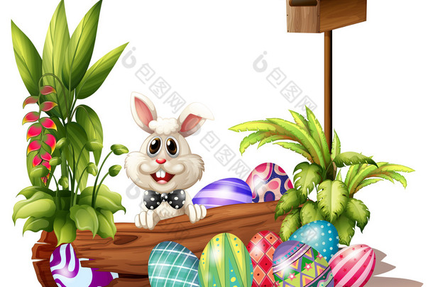 复活节兔子附近邮箱