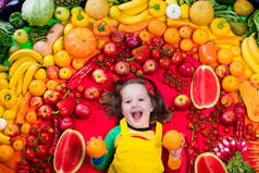 健康的水果和蔬菜的营养，为孩子们
