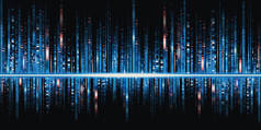 音乐的频谱蓝色声波均衡器光条纹3D说明