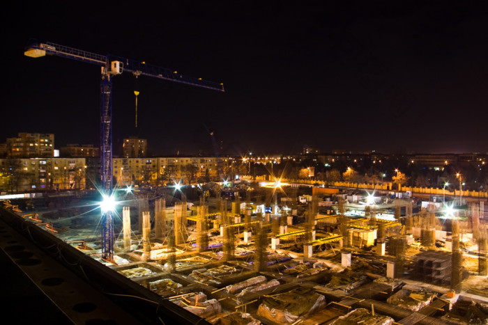 夜间建筑工地图片-包图网企业站