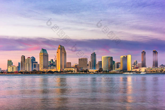 San Diego，加州，美国城市景观