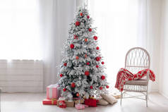圣诞背景圣诞装饰礼品玩具雪花圣诞树假日内部