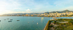 三亚城市夜景,从中国海南岛凤凰岛看