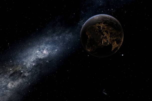 行星地球，来自太空的行星地球，完整的行星地球，行星3D的卫星图像