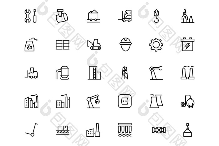 工业过程线矢量图标图片-包图网企业站