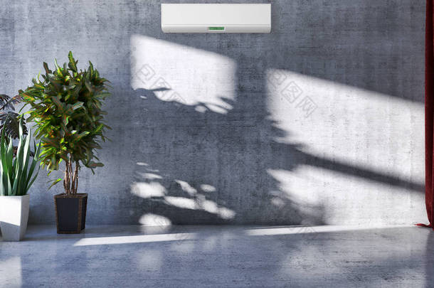 大型豪华现代明亮的室内空调插图3d 渲染计算机生成的图像不是照片而不是私人财产