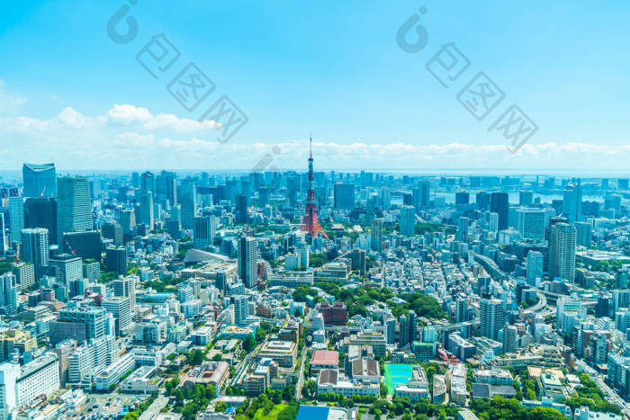 东京都港区日本的摩天大楼的鸟瞰图图片 包图网企业站 