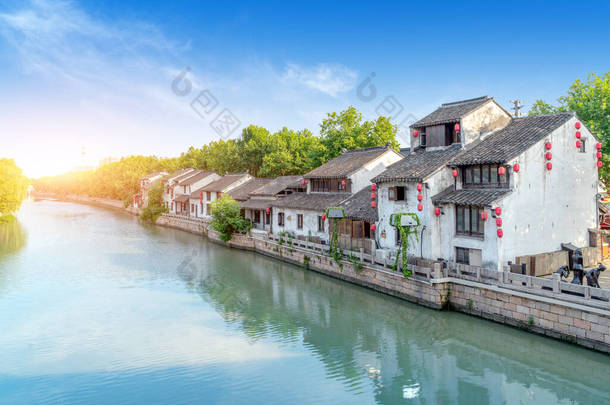 中国无锡京杭大运河古城.