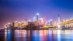 重庆市夜景与建筑景观的天际线