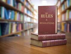 规则和条例书与正式指示和组织或小组的方向。3d 插图