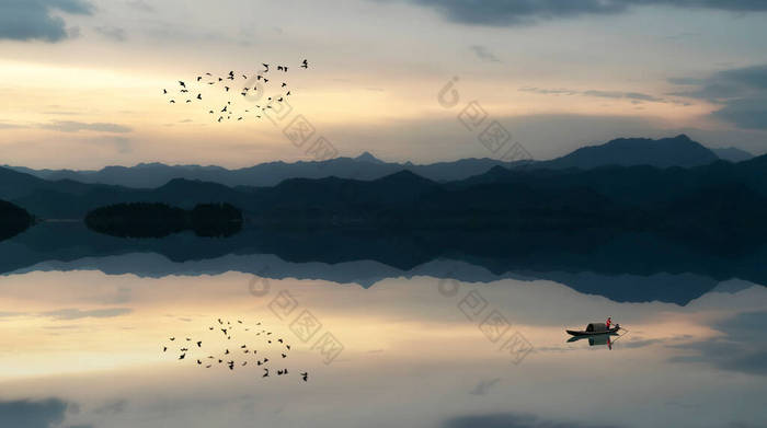 杭州千岛湖的自然景观与湖景