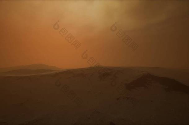 8K日落时沙漠沙尘暴