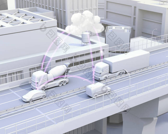 高速公路交通信息共享的计算机网络上的汽车