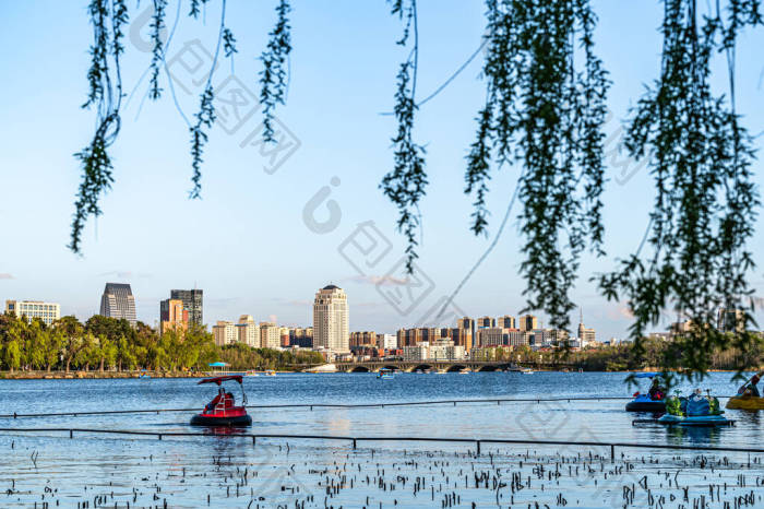 嘉兴南湖风景区南湖与湖心岛全景-包图企业站