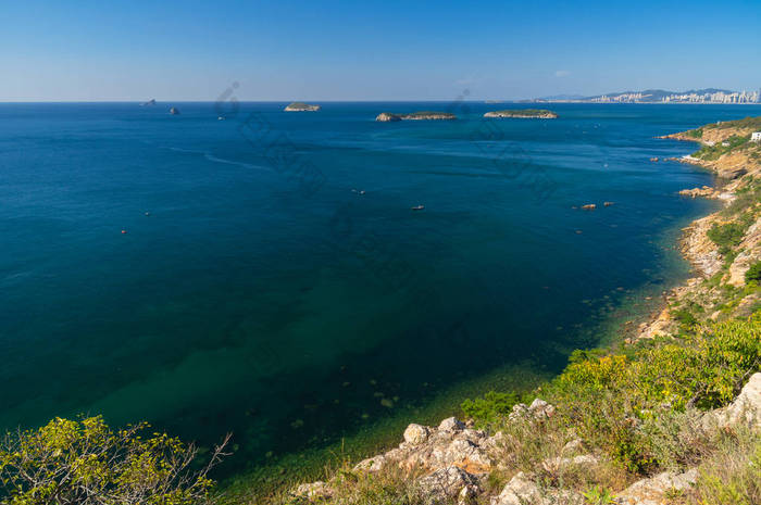 晚夏大连金石国家地质公园及滨海路的风景