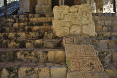 城中的城墙、砖瓦、玛雅古城、抽象的背景、古老的石头、考古墙