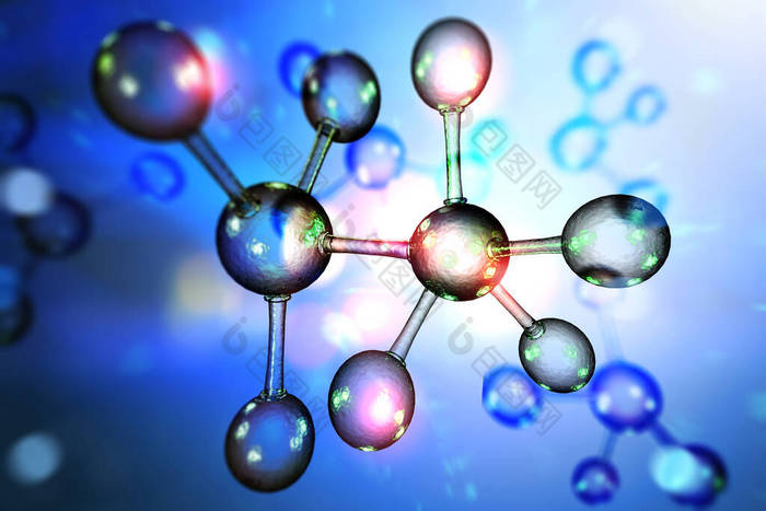 彩色原子粒子背景科学的近景解说图片包图网企业站