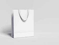 白色的空白购物袋。3d 渲染