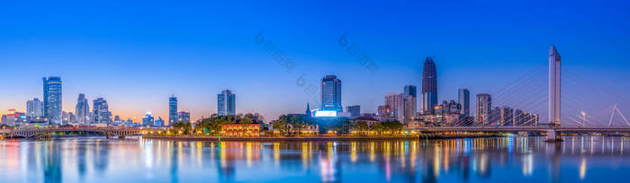 宁波市建筑景观夜景