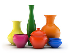 组成的彩色花瓶