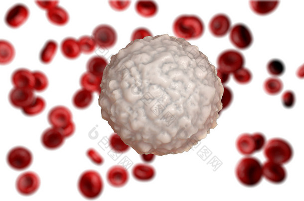 white blood cell,  leucocyte. 3d render