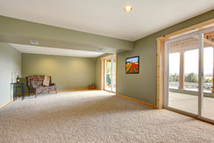绿色墙壁地面水平大新客厅.