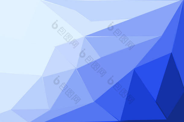 抽象蓝色三角形背景，抽象蓝色背景，抽象几何背景