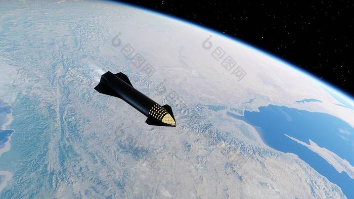 洛戈伊斯克，明斯克地区/白俄罗斯-2020年12月15日：SpaceX概念航天器在地球轨道上运行。