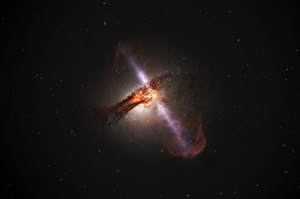 来自超大质量黑洞的高速喷射。