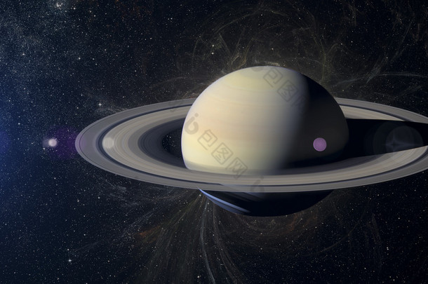 太阳系行星土星星云背景.