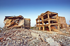 地震后建筑物的毁坏