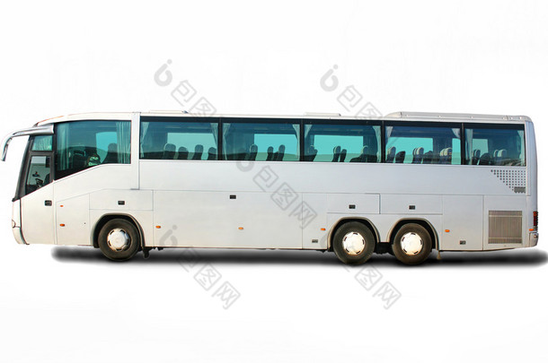 孤立的旅游巴士