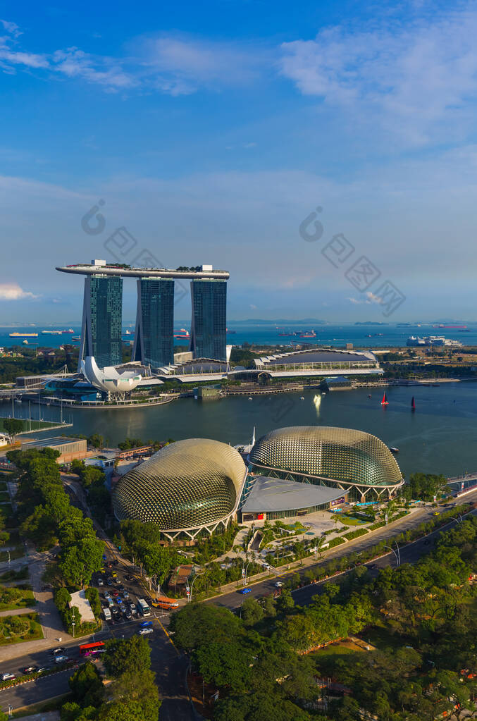 新加坡城市天际线-建筑和旅游背景