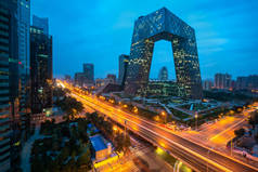北京朝阳中央商务区的北京天际线
