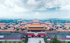 紫禁城在北京蓝蓝的天空下
