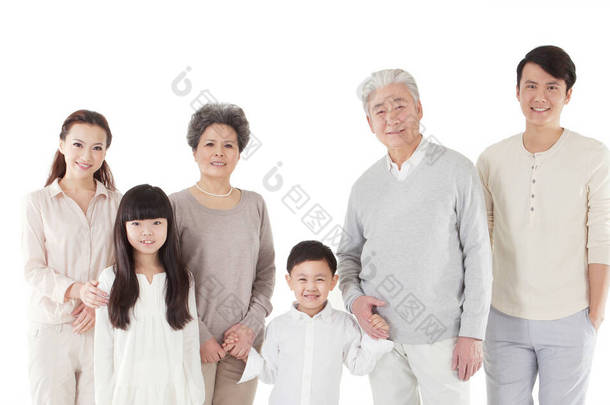 有白人背景的幸福家庭