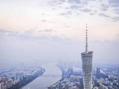 广州市塔台，中国广州，航拍