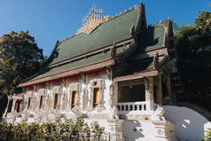 美丽的传统古建筑在清迈, 泰国 