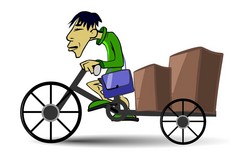 越南邮递员骑自行车带框