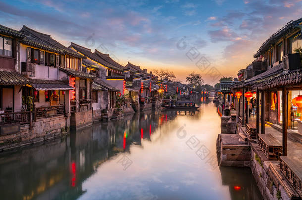 西塘<strong>古城</strong>的河流、古建筑和房屋