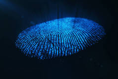 3d 渲染指纹扫描识别系统。指纹扫描提供安全访问.