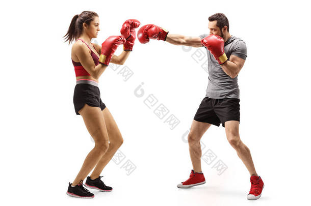 男人和女人拳击