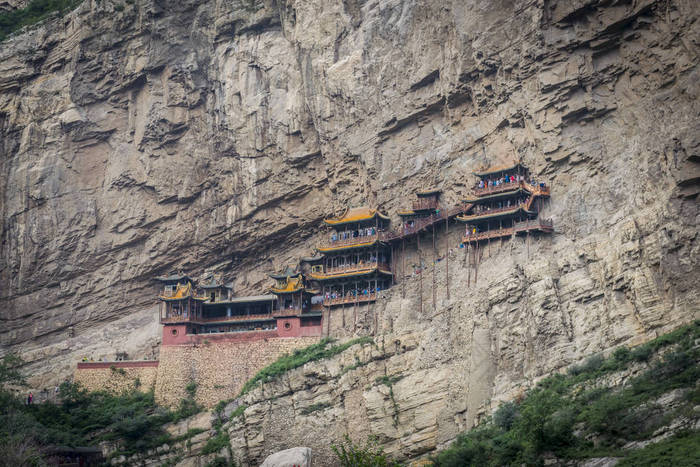 大同山区挂寺的景致