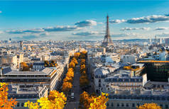 埃菲尔铁尔旅游和巴黎城市景观